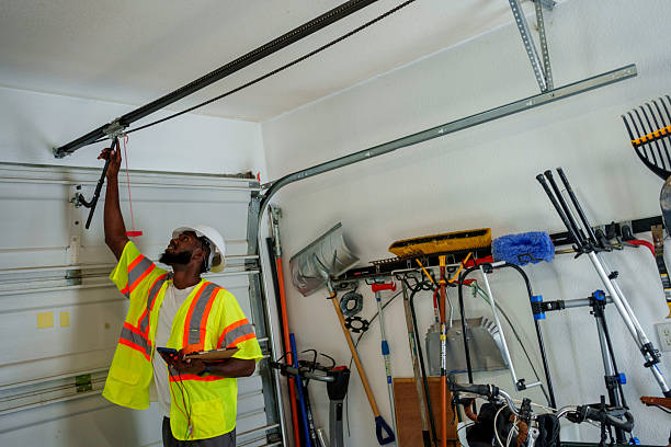 Professional Garage Door Installation technician working in Waterloo, NE